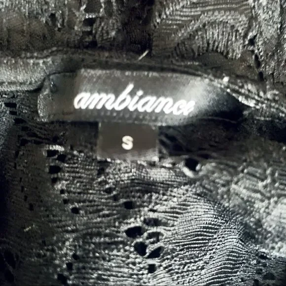 Ambiance Black Lace Overlay Midi Dress Size Small - Picture 15 of 15